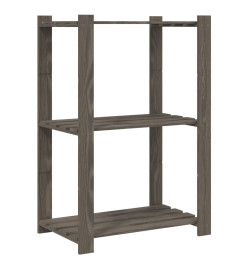 Support de rangement à 3 niveaux gris 60x38x90 cm bois de pin