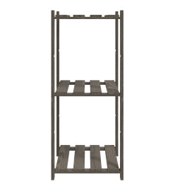 Support de rangement à 3 niveaux gris 60x38x90 cm bois de pin