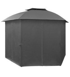 Chapiteau tente de jardin avec rideaux Hexagonal 360 x 265 cm