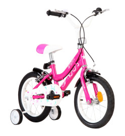 Vélo pour enfants 14 pouces Noir et rose