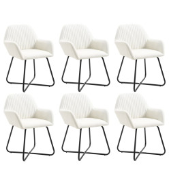 Chaises à manger lot de 6 crème tissu