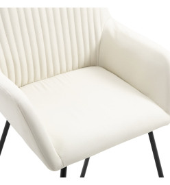 Chaises à manger lot de 6 crème tissu