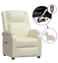 Fauteuil inclinable électrique blanc similicuir