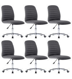 Chaises à manger lot de 6 gris foncé tissu