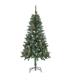 Sapin de Noël artificiel pré-éclairé et pommes de pin 150 cm