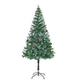 Sapin de Noël artificiel pré-éclairé et pommes de pin 180 cm