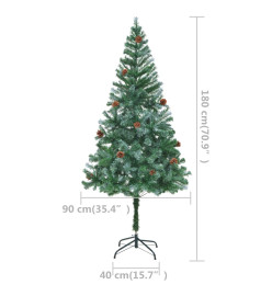 Sapin de Noël artificiel pré-éclairé et pommes de pin 180 cm