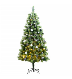 Sapin de Noël artificiel articulé 300 LED et boules 180 cm