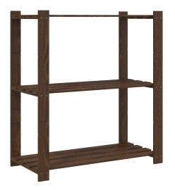 Support de rangement à 3 niveaux marron 80x38x90 cm bois de pin