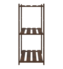 Support de rangement à 3 niveaux marron 80x38x90 cm bois de pin