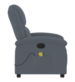 Fauteuil de massage inclinable gris foncé velours