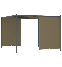 Pergola de jardin avec auvent rétractable 3x3 m Taupe 180 g/m²