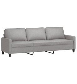 Canapé à 3 places Gris clair 210 cm Tissu