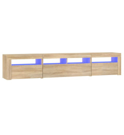 Meuble TV avec lumières LED Chêne sonoma 210x35x40 cm