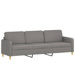 Canapé à 3 places Gris foncé 210 cm Tissu