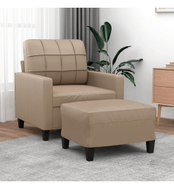 Fauteuil avec repose-pied Cappuccino 60 cm Similicuir