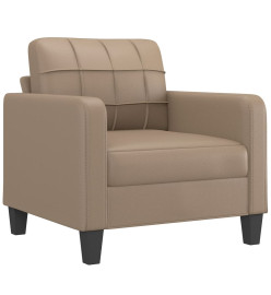 Fauteuil avec repose-pied Cappuccino 60 cm Similicuir