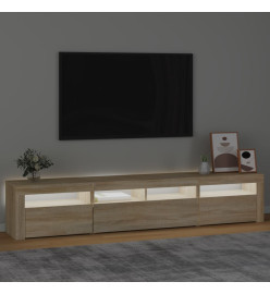 Meuble TV avec lumières LED Chêne sonoma 210x35x40 cm