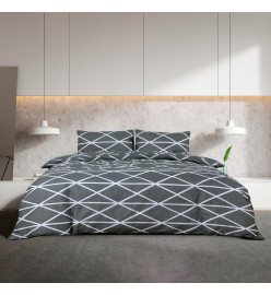 Ensemble de housse de couette Gris 200x200 cm Coton