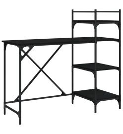 Bureau d'ordinateur avec étagères noir 120x47x109 cm