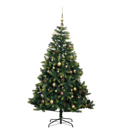 Sapin de Noël artificiel articulé 300 LED et boules 180 cm