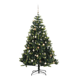 Sapin de Noël artificiel articulé 300 LED et boules 210 cm