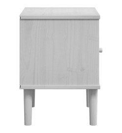Table de chevet SENJA aspect de rotin blanc bois de pin massif