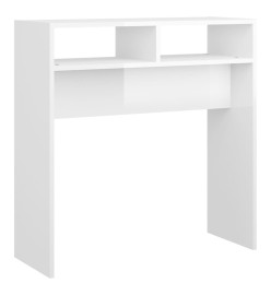 Table console Blanc brillant 78x30x80 cm Aggloméré