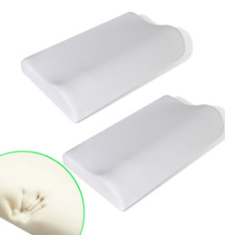 Set de 2 oreillers ergonomiques en mousse à mémoire de forme