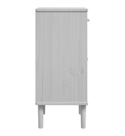 Table de chevet SENJA aspect de rotin blanc bois de pin massif