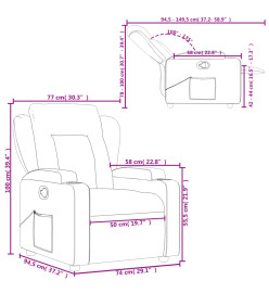 Fauteuil inclinable Gris clair Tissu