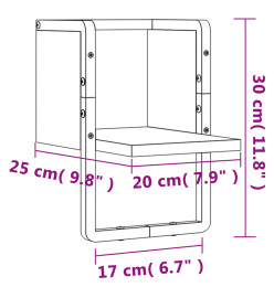 Étagère murale avec barre chêne sonoma 20x25x30 cm