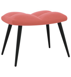 Chaise de relaxation avec repose-pied Rose Velours