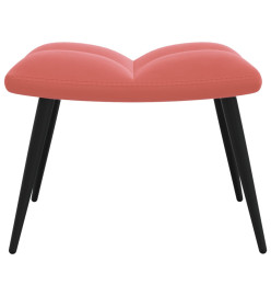 Chaise de relaxation avec repose-pied Rose Velours