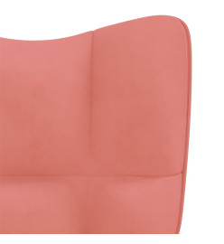 Chaise de relaxation avec repose-pied Rose Velours