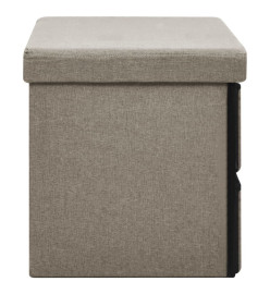 Banc de rangement pliable Taupe 76x38x38 cm Faux lin