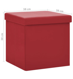 Tabouret de rangement pliable Rouge bordeaux PVC