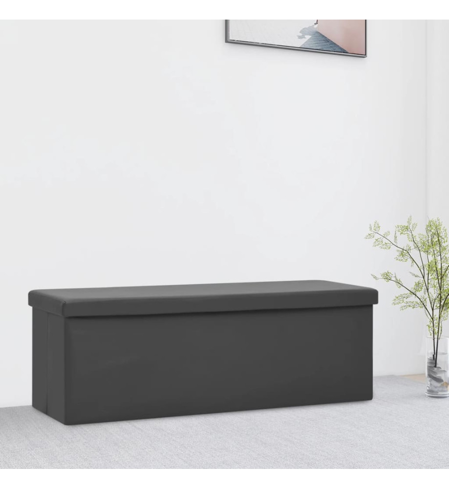 Banc de rangement pliable Gris PVC