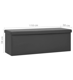 Banc de rangement pliable Gris PVC