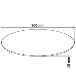 Dessus de table ronde en verre trempé 800 mm