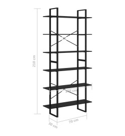 Armoire haute Noir 100x30x210 cm Aggloméré