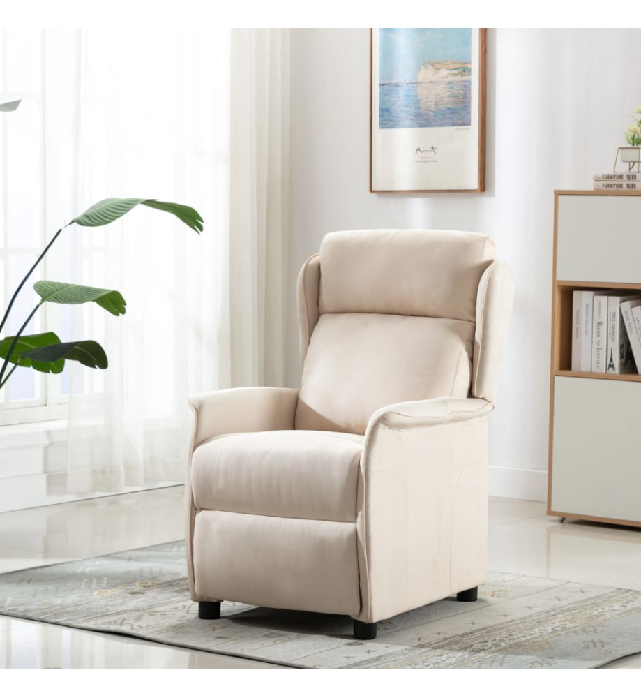 Fauteuil inclinable Crème Tissu