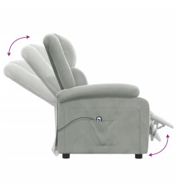 Fauteuil inclinable électrique gris clair velours