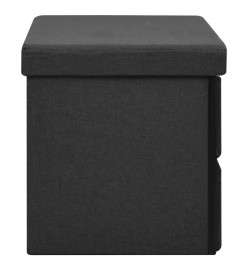 Banc de rangement pliable Noir 76x38x38 cm Faux lin