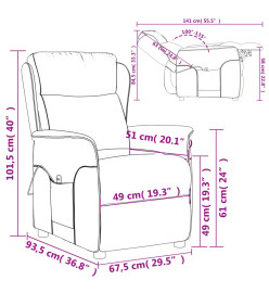 Fauteuil inclinable électrique Crème Tissu