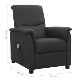 Fauteuil de massage inclinable Gris foncé Tissu