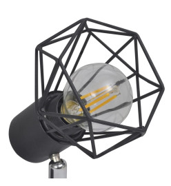 Projecteur style industriel noir avec 4 ampoules à filament LED