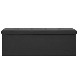 Banc de rangement pliable Noir Faux lin