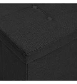 Banc de rangement pliable Noir Faux lin