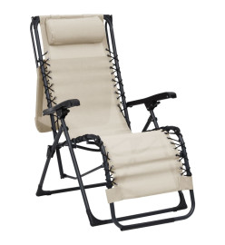 Chaise pliable de terrasse Textilène Crème